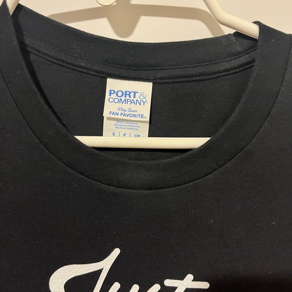 Port and Company Black and White Short Sleeve Tee - Picture 3 of 3